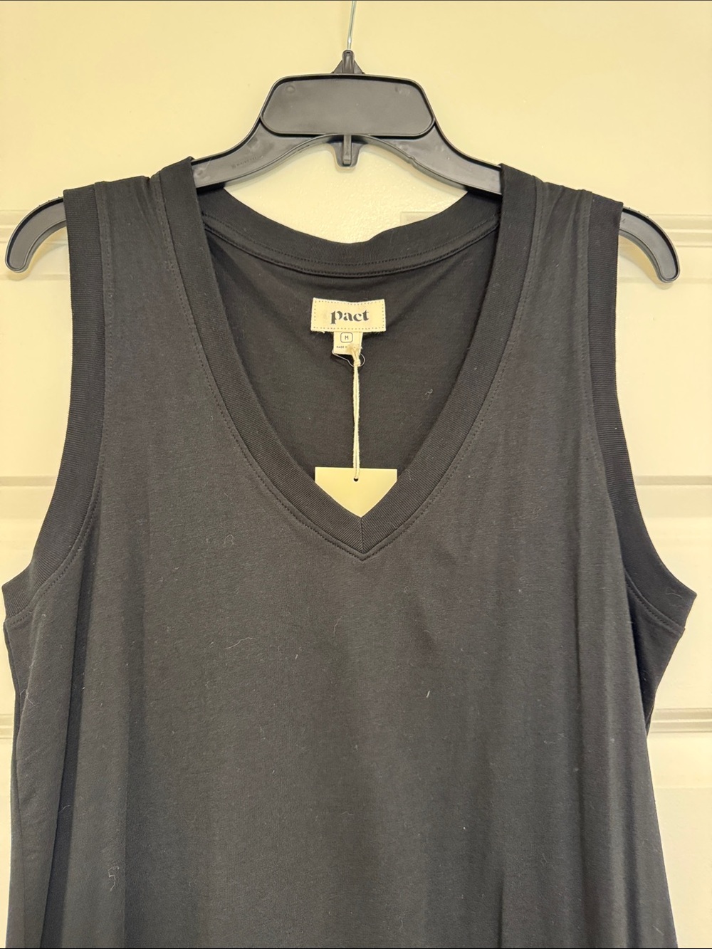 Pact Black V-Neck Sleeveless Tank - Picture 2 of 3